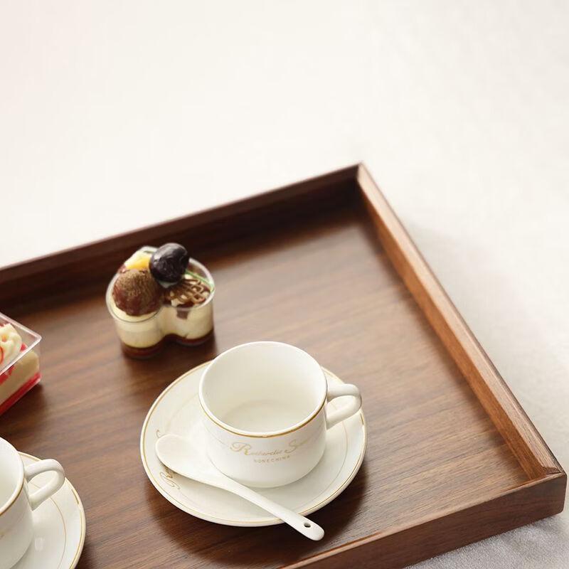 Rectangular Walnut Wood Serving Tray