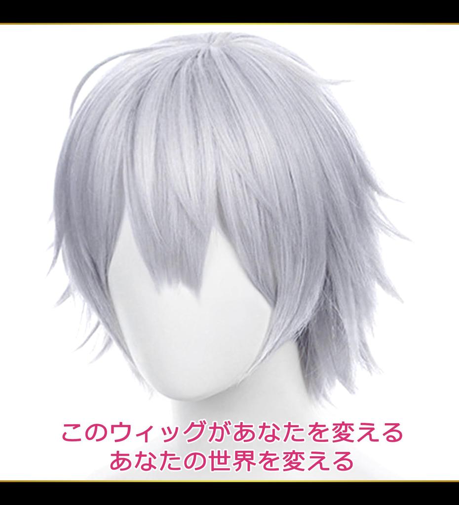 CaseEden Cosplay Wig Premium Cool Short Silver Hair 6077