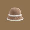Bucket hat knitted bucket autumn and winter thermal hat children simple face chenille casual basin hat