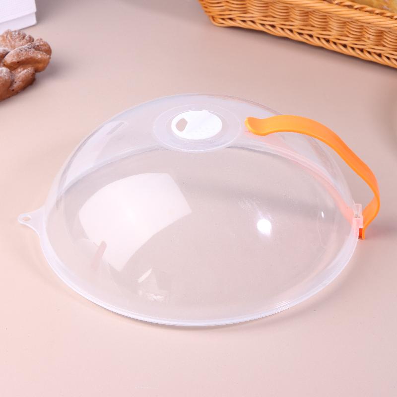 

Microwave Splash Cover High Temperature Resistant Food Heating Lid with Steam Vent & Handle Transparent Guard оранжевый