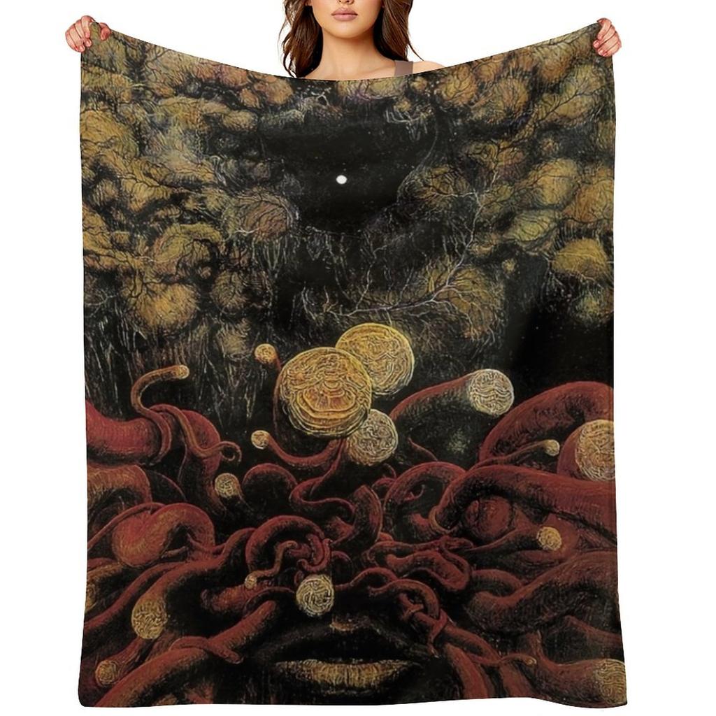 Untitled, by Zdzis?aw Beksi??ski Throw Blanket Halloween Picnic Sofas for Winter Blankets