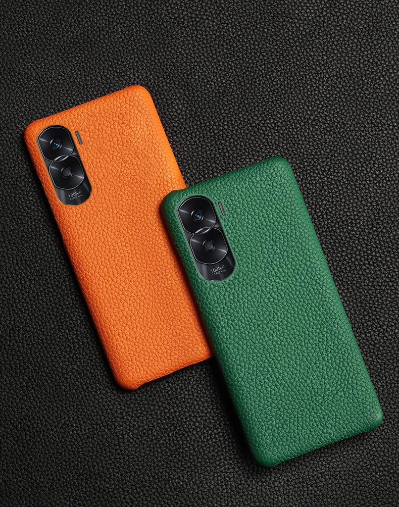 Genuine leather protective cover for Honor X20/X20SE/X10Max with cowhide litchi pattern.