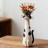 Handcrafted Quirky Cat Vase Whimsical Resin Cat Shaped Flower Vase for Flowers Pampas Grass Funny Kitty Ornament for Home Office Shelf Decor Gift