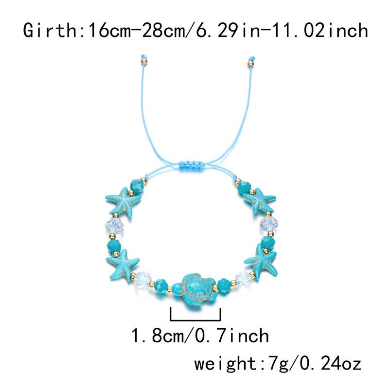 Pulsera Boho de Conchas de Mar Estrella de Mar Para Mujeres Niñas Amuleto de Tortuga Cuerda Tejida Hecha a Mano Cuentas Joyería de Verano Regalos de Playa