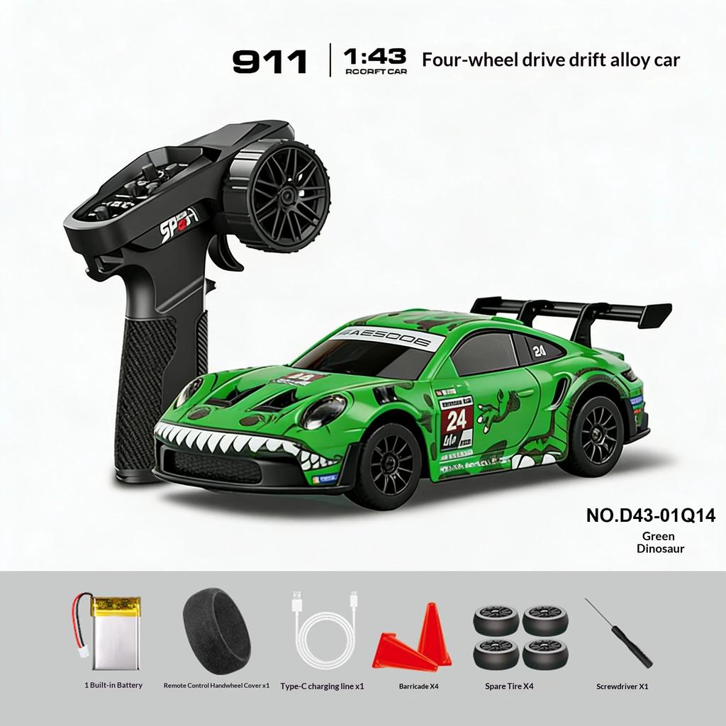 Latest Product Available Now Hongxing Electroplating/Dinosaur Coating 1:43rc Full Proportional Gyroscope Four-Wheel Drive Racing Drift C