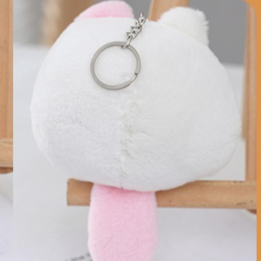 Squeak Long Tailed Cat Hanging Pendant Cute Bag Ornaments Stuffed Cat Key Chain  for Girl's Bag