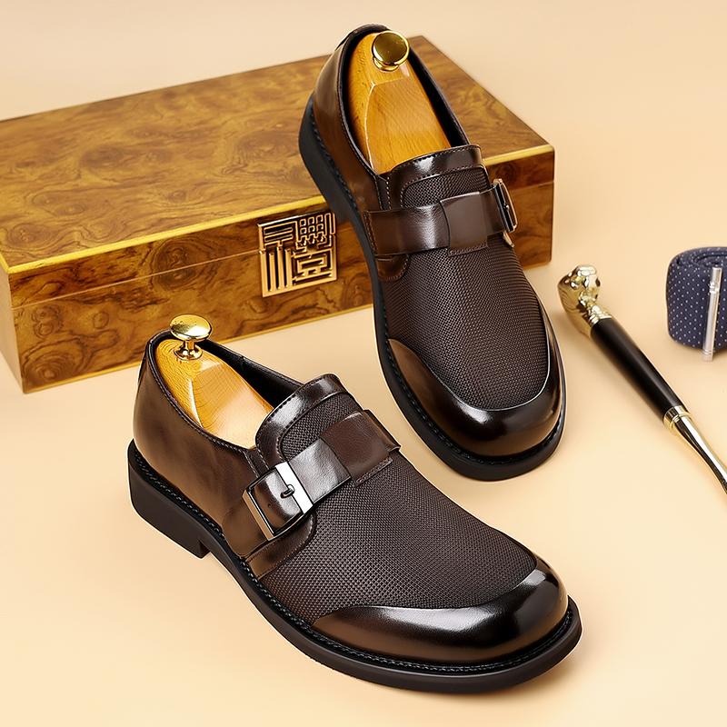 Fashion New Casual Men's Leather Shoes Retro and British Styles Work and Office Outdoor Trendy High-quality Shoes Black Brown Versatile