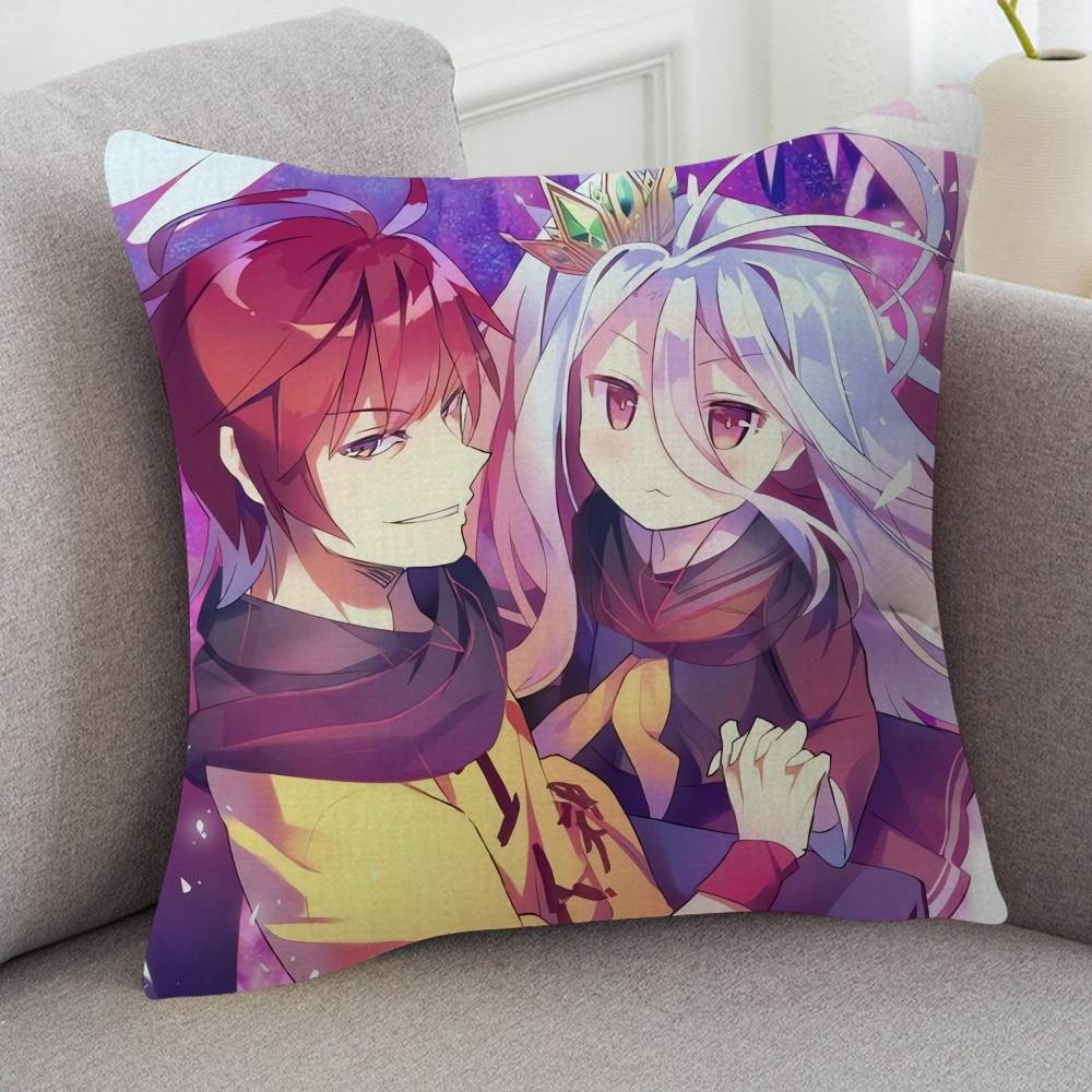 Anime NO GAME NO LIFE Game For Cartoon Print Peripheral Pillow Case Cushion Cover Home Decor Birthday Gift Pillowcover
