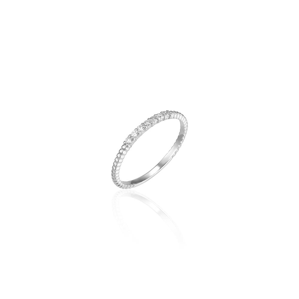 Lunne 14K Seven Diamond Pavé Line Ball Ring (14K Gold) Lcr06 (B Type)