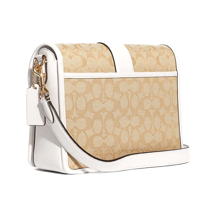 Coach Lonnie 25 Classic Monogram Print Fabric And Leather Chambray Shoulder Crossbody Bag Medium Women bags C8307-IMDQC