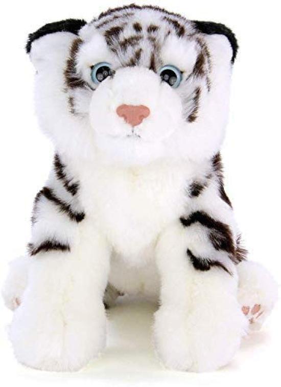 Carolata White Tiger Plush Toy Animal Realistic Animal Toy Doll Gift Present Birthday Christmas Present (Baby/Realistic Family/Soft Touch) (Twice