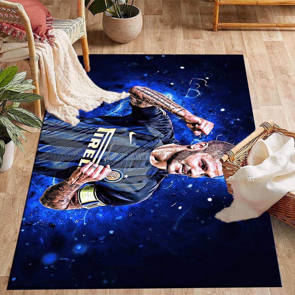 Inter Milan Player Action Area Rug Perfect for Hallway Playrooms Game Room Kitchen Antislip Carpet Office home decor Wedding Party Gift