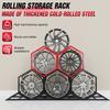 Adjustable Wall Mount Tire Rack for Garage Heavy Duty Triangle Hexagon Small Tire Display Rack for Exhibition Shop Trade Show