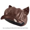 New Cat Ear Newsboy Hat Solid Color Casual Beret Hat PU Leather Personalized Peaked Cap Ladies Women Girls