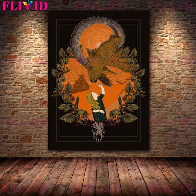 Green Witch and Witch Who Performs Witchcraft Wall Art Canvas Painting Forest Witch Posters and Printing