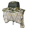 49MD Camouflage Mesh Sun Hat for Various Age Breathable Fisherman Hat with Neckflap Sweat Absorbent Hat for Outdoor Activity