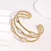 Non-tarnish Luxury New Stainless Steel Open Bracelet Niche High-end 18k Gold-plated Oil Dripping Does Not Fade Jewelry Women