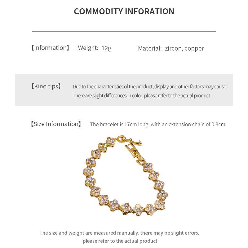 Brățară cu Flori din Zircon placată cu Aur de 14K: Bijuterii de modă vintage, rafinate, de lux pentru femei.