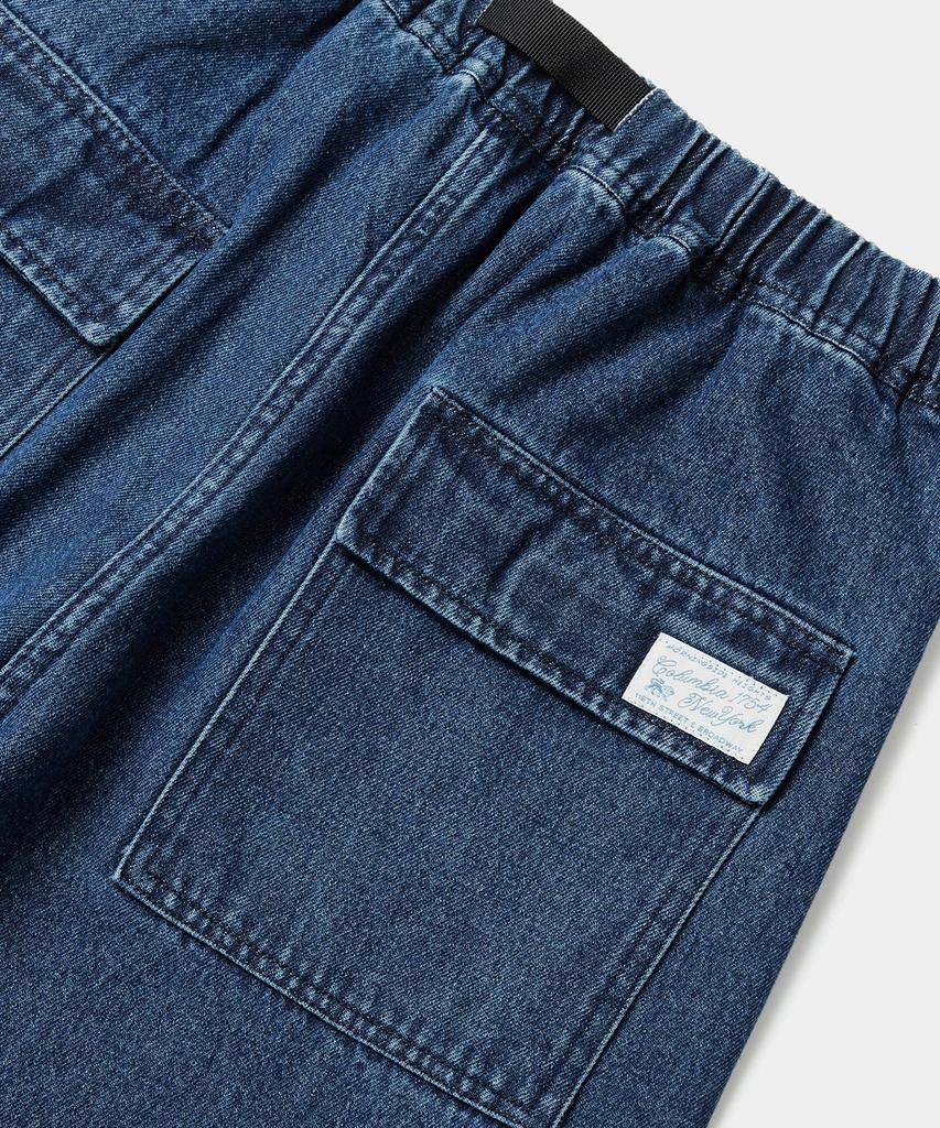 COLUMBIA UNIVERSITY Sl-Label Belted Parachute Denim Pants Midnight Denim