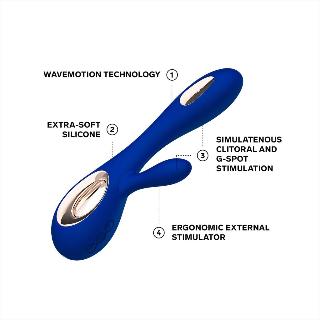 LELO SORAYA Wave Rabbit Vibe Vibrator with unique wave motion technology for sex toy for piston midnight blue - women, women, vibe,
