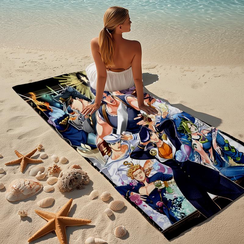 Proof Beach Towel with a JoJo's Bizarre Adventure3 Pattern - Soft,absorbent,quick-drying,machine Washable - Perfect for Swimming,camping,bathing