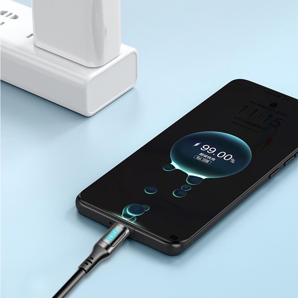 240W USB C to USB C Cable, Type C Data Line with LED Display PD240W Fast Charging Cable Braided Nylon Cord