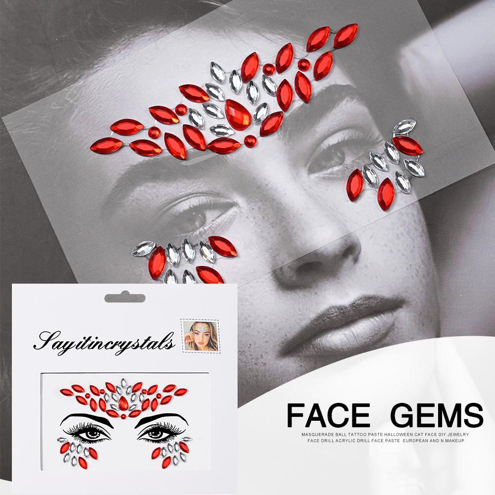 Eco-Friendly Masquerade Acrylic Face Diamond Stickers