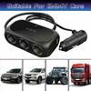 Universal 12V 24V 3 Way Cigarette Lighter Multi Socket ABS Black Parts Charger USB Interior Auto Car Dual Splitter Adapter B0O0