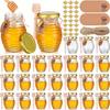 70ml Mini Glass Honey Jar Set,Round Glass Honey Jars,Glass Sealed Jars with Gold Lids,for Baby Shower,Wedding,and Birthday Gifts