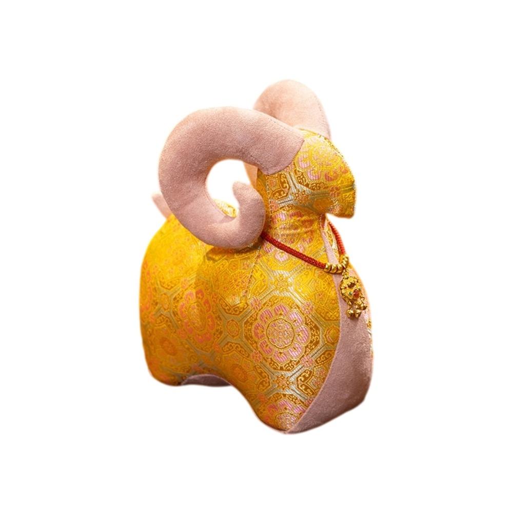 Traditional Chinese Style Sheep Charm Full Stuffed Sheep Mascot Doll Toy Lunar New Year Gifts