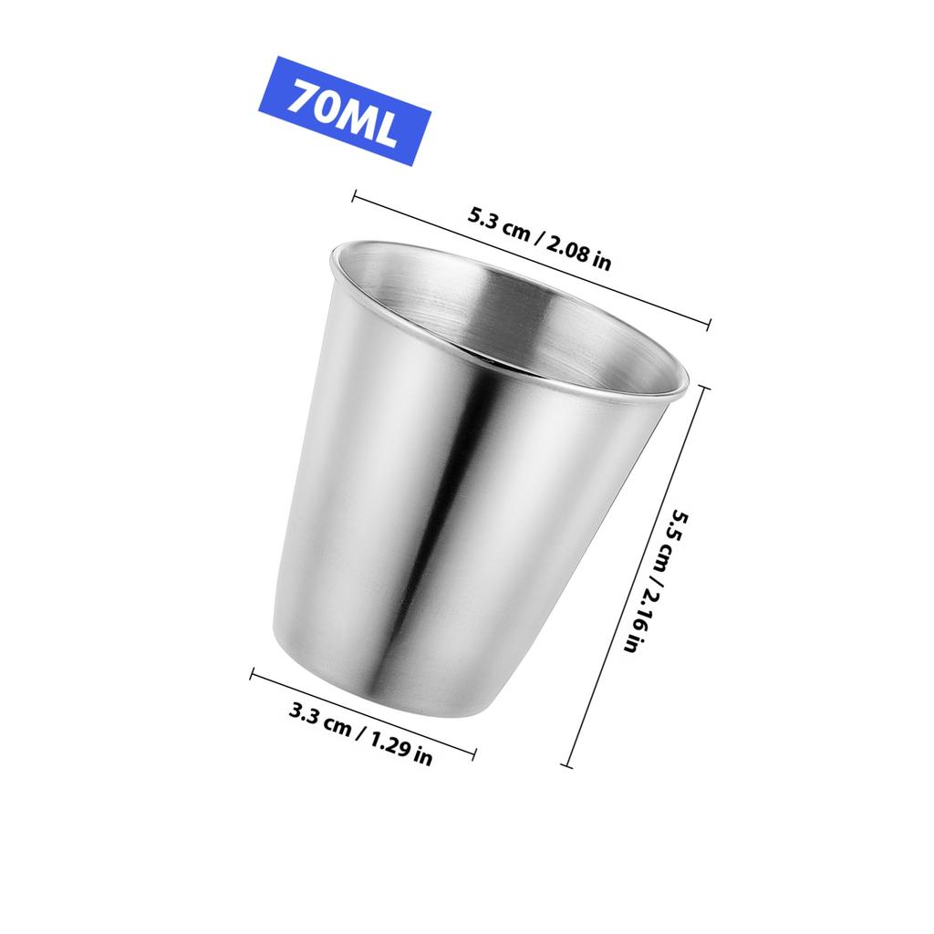12Pcs Compact Stainless Steel Wine Cup Reusable Spirit Tumbler for Outdoor Adventure Travel Camping Picnic Hot Coffee Milk Tea