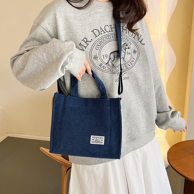 Corduroy Small Square Bag Women's Bag Large Capacity Shoulder Messenger Bag Can Be Printed Logo Handbag
