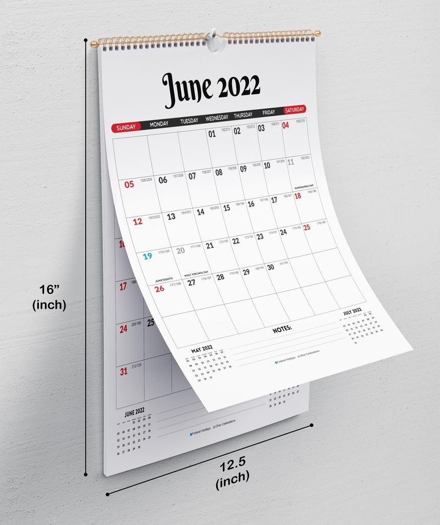 Inkdotpot Inkdotpot 16x12,5 Wandkalender – läuft bis Dezember 2023. Hängender Monatskalender mit Spiralbindung 2022–2023