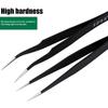 1/2Pcs Anti-Static Metal Tweezers Set Pointed Curved Tweezer Precision Maintenance Industrial Tool Electronics Repair Tools