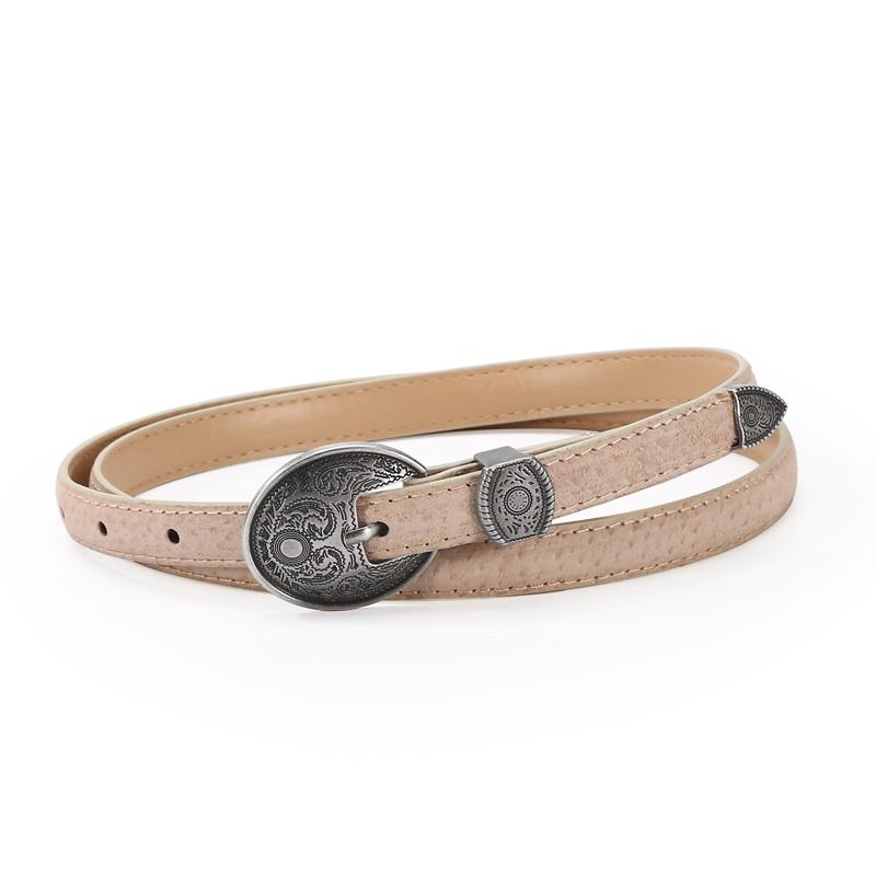 Pu Women's Fashionable Alloy Buckle Leather Formal Belt With Other Clothing Accessories