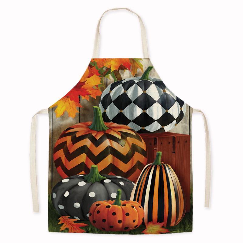 Thanksgiving Sunflower & Pumpkin Oil-Proof Kitchen Apron