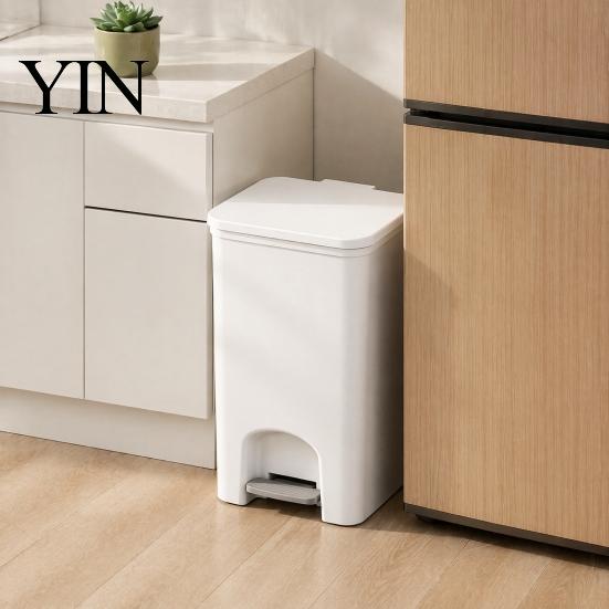 Hands Free Waste Container Slim Trash Can, with Pedal Step Design, Touchless Odor Proof Wastebasket, Bathroom Bin Garbage Narrow Basket, for