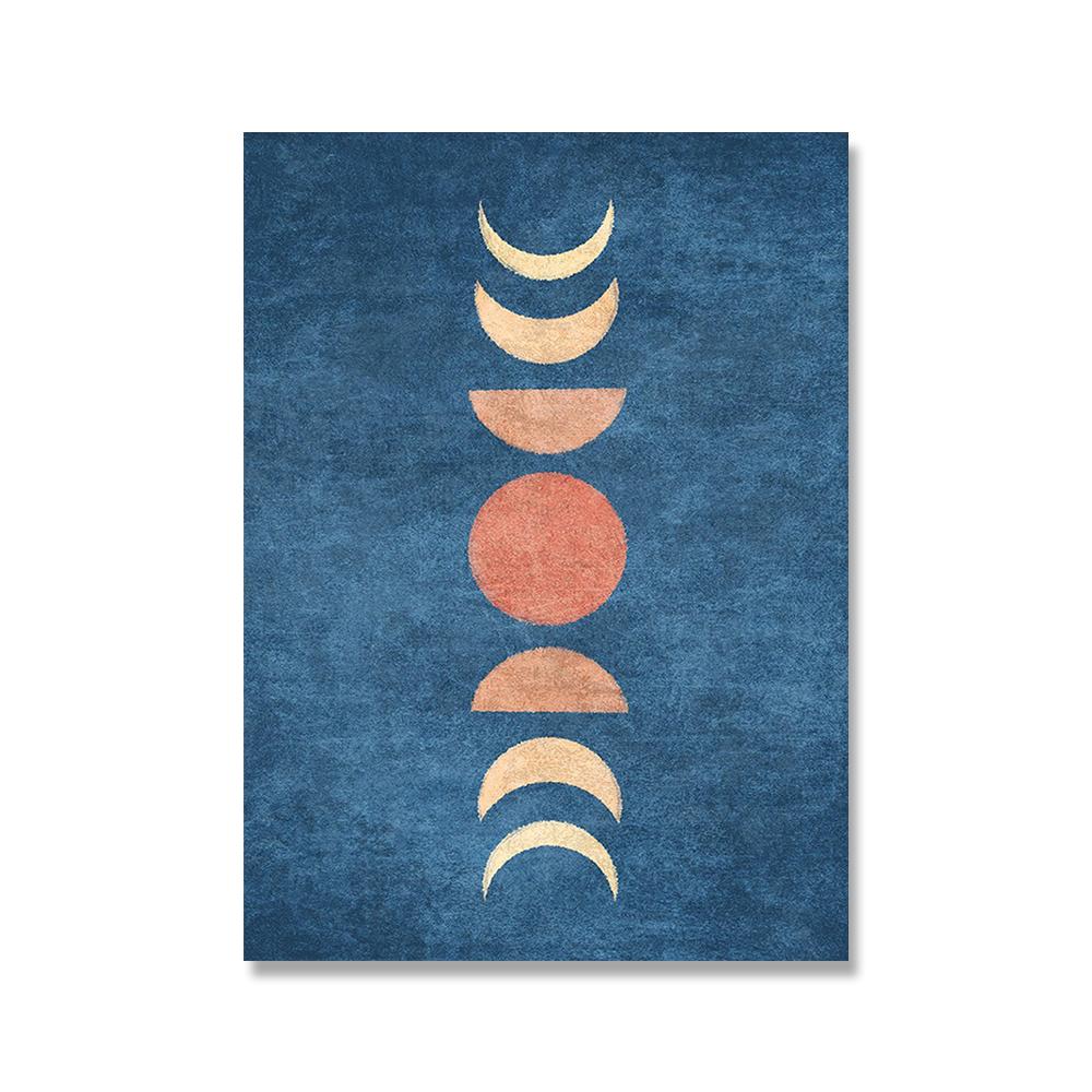 Blue Soulmate Couple Canvas Painting Boho Beautiful Women Wall Art Pictures Sun Moon Poster Abstract Minimalist Print Home Decor