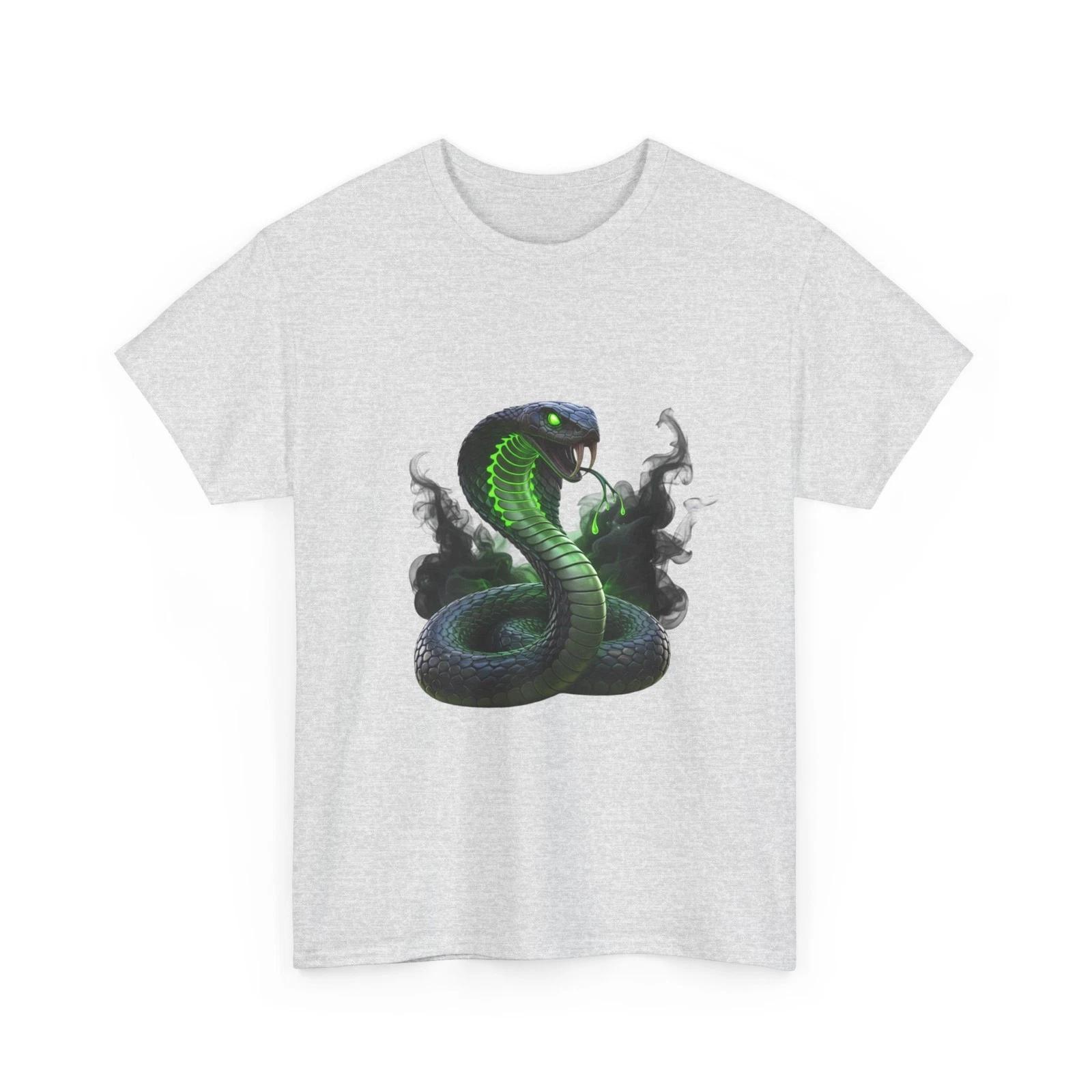 Green Black Cobra Snake T-Shirt | Snake Animal T-Shirt, Smoke Cool Gift, Cotton M