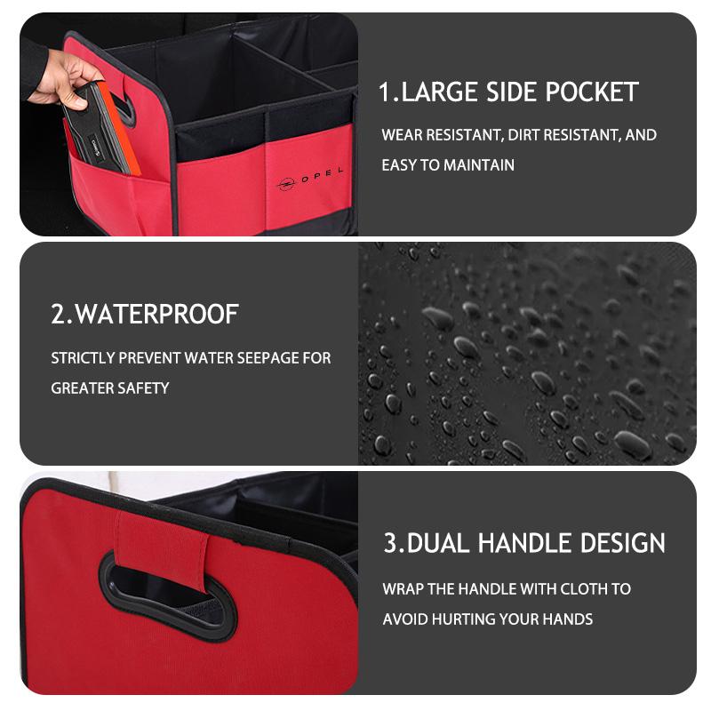 For Opel Car Trunk Storage Bag Large Capacity Foldable Tidying Cars Bins Insignia Astra G J F K Vectra C H Corsa C B D Omega IW1