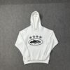 Corteiz Vintage Bluza z Kapturem Oversize z Nadrukiem Gwiazd Zestaw Joggerów Męski Streetwear Codzienny Strój