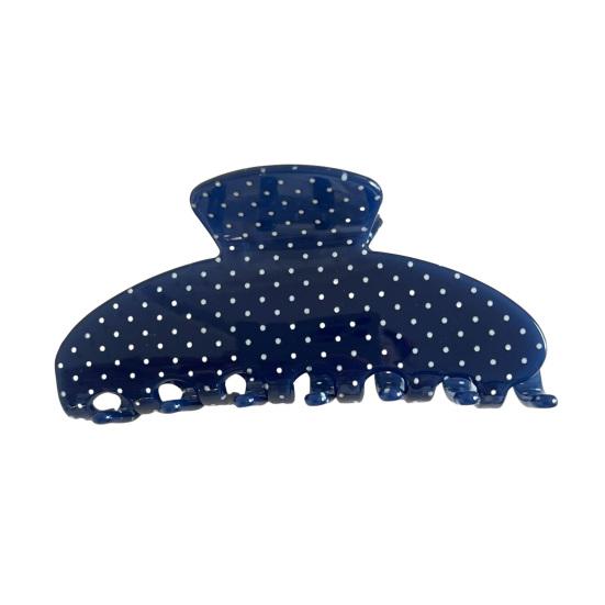 

Французская ретро заколка-краб в горошек, большой размер, зажим для волос для густых и средних волос, модный аксессуар для волос синий