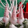 3-Piece Christmas Gnome Plush Santa Doll Knit Fabric Christmas Tree Hanging Ornaments Gnomes Elf Decorations Gifts New Year