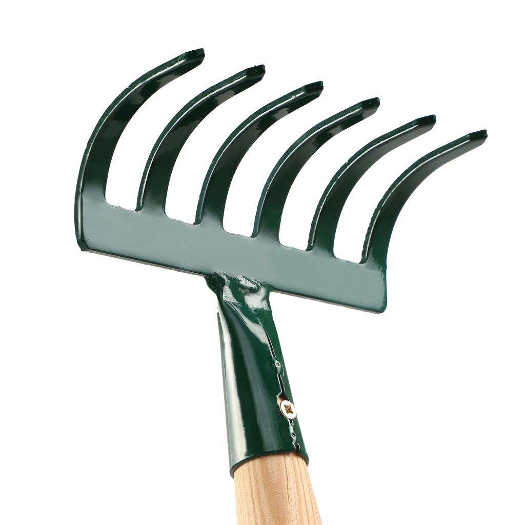 KADAX Metal Garden Rake 6-Tine Handle