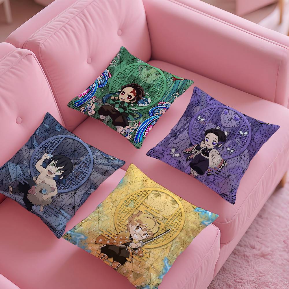 Anime Dämonen-S-Schlächter K-Kimetsu Kissenbezug Musterdruck Kissenbezug Wohnzimmer Sofa Kissenbezug Schlafzimmer Zimmerdekor