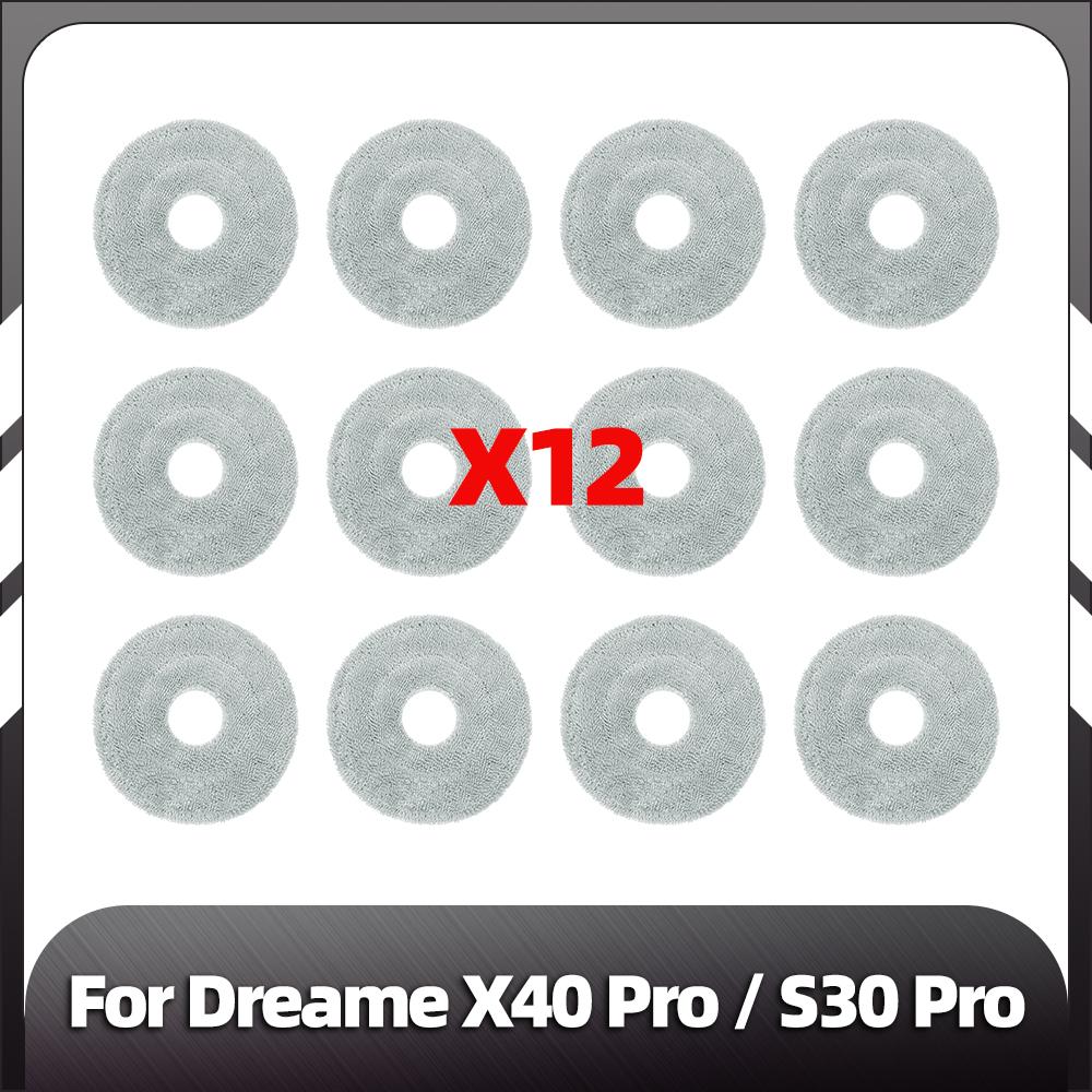 Compatible for Dreame X40 Ultra / X40 Pro / S30 Pro Ultra Robot Vacuum Parts Main Side Brush HEPA Filter Mop Pads Dust Bag Parts
