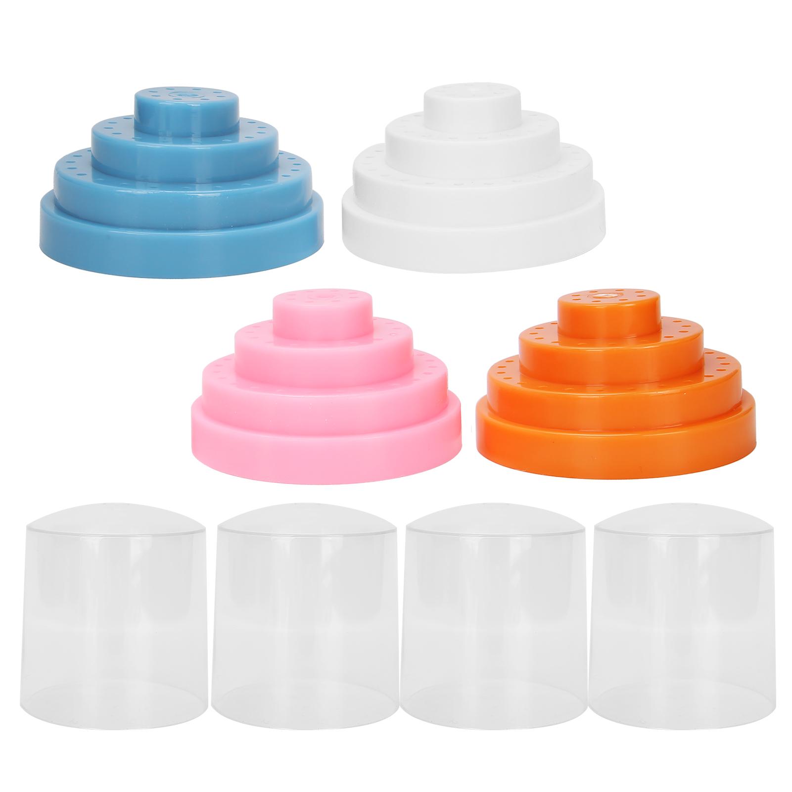 

4pcs 48 Holes Nail Drill Bits Display Holders Stand Nail Grinding Head Storage Box