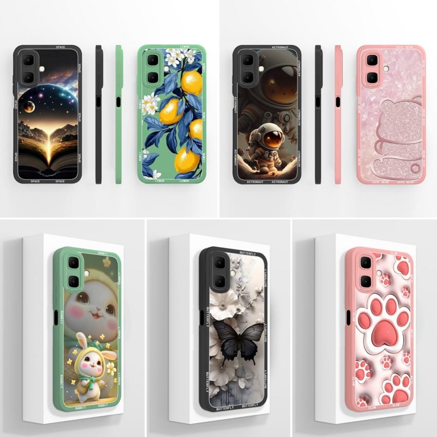 For Infinix Smart 10 7 9 8 Zero 30 40 Shockproof Silicone Bumper Phone Bags Fashion Astronaut Pattern Liquid Silicone Anti Slip Shell For Infinix Case