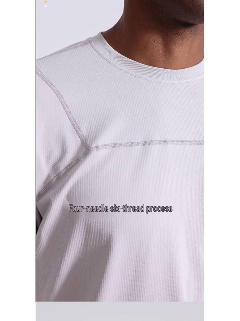 Men's Autumn Quick-Dry Long Sleeve Solid Pullover with Zipper for Sun Protection