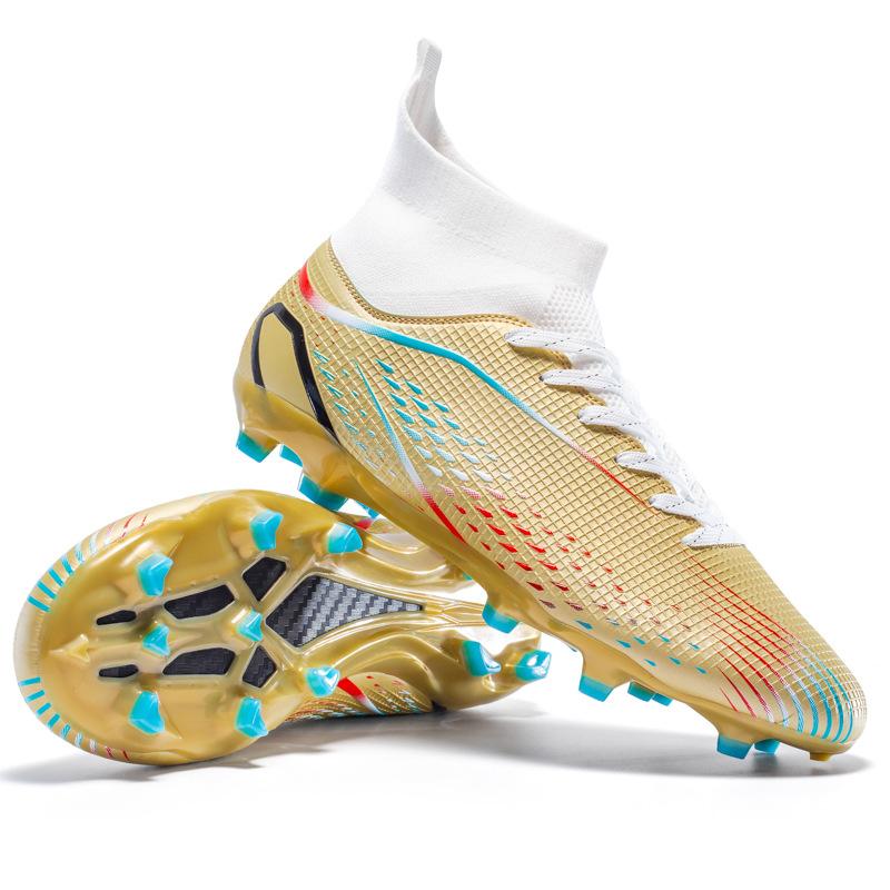World Cup high-top football shoes boys and girls TF broken nails AG long nails adult grass training shoes